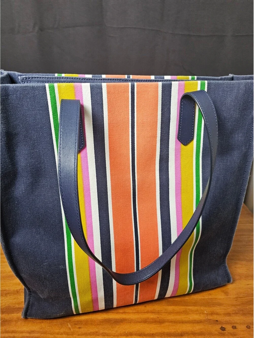 Kate spade Tote Navy Blue Womens Medium Canvas New York